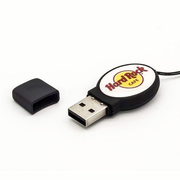Oval Black Rubberized USB - Image 3