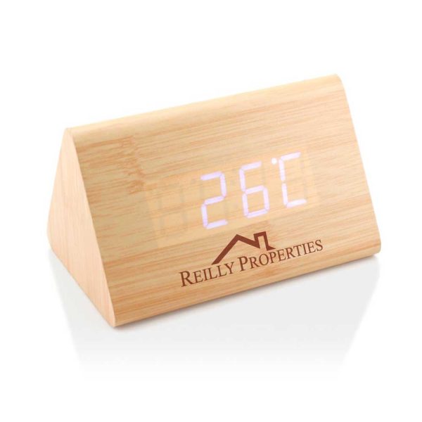 Triangular Wooden Desk Clock - Image 3