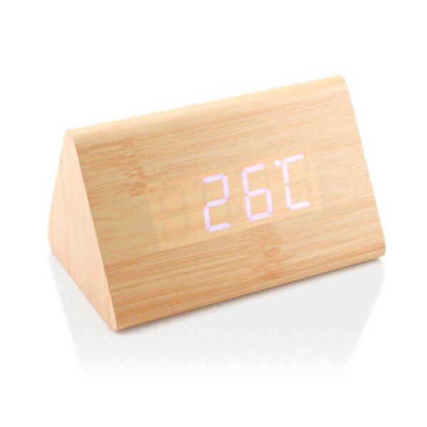 Triangular Wooden Desk Clock - Image 2