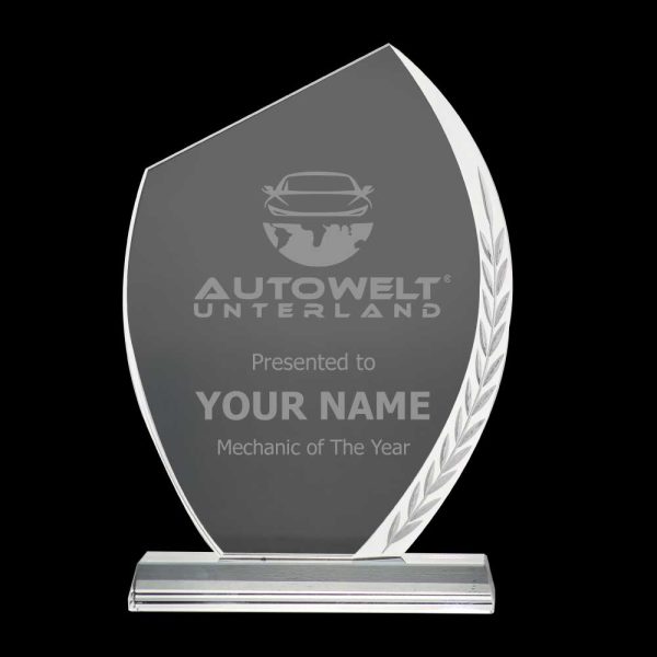 Crystal Awards with Engraved Leaf Design - Image 3