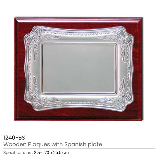 Wooden Plaques with Silver Spanish Plate - Image 4