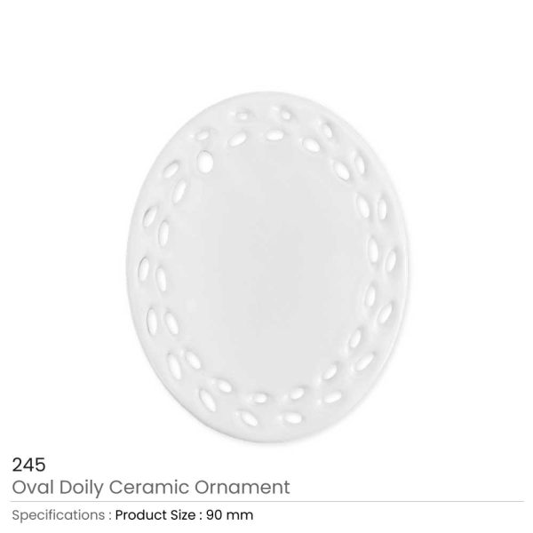 Oval Doily Ceramic Ornaments - Image 4