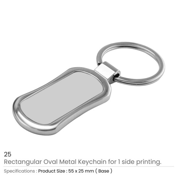 Rectangular Oval Metal Keychains - Image 5